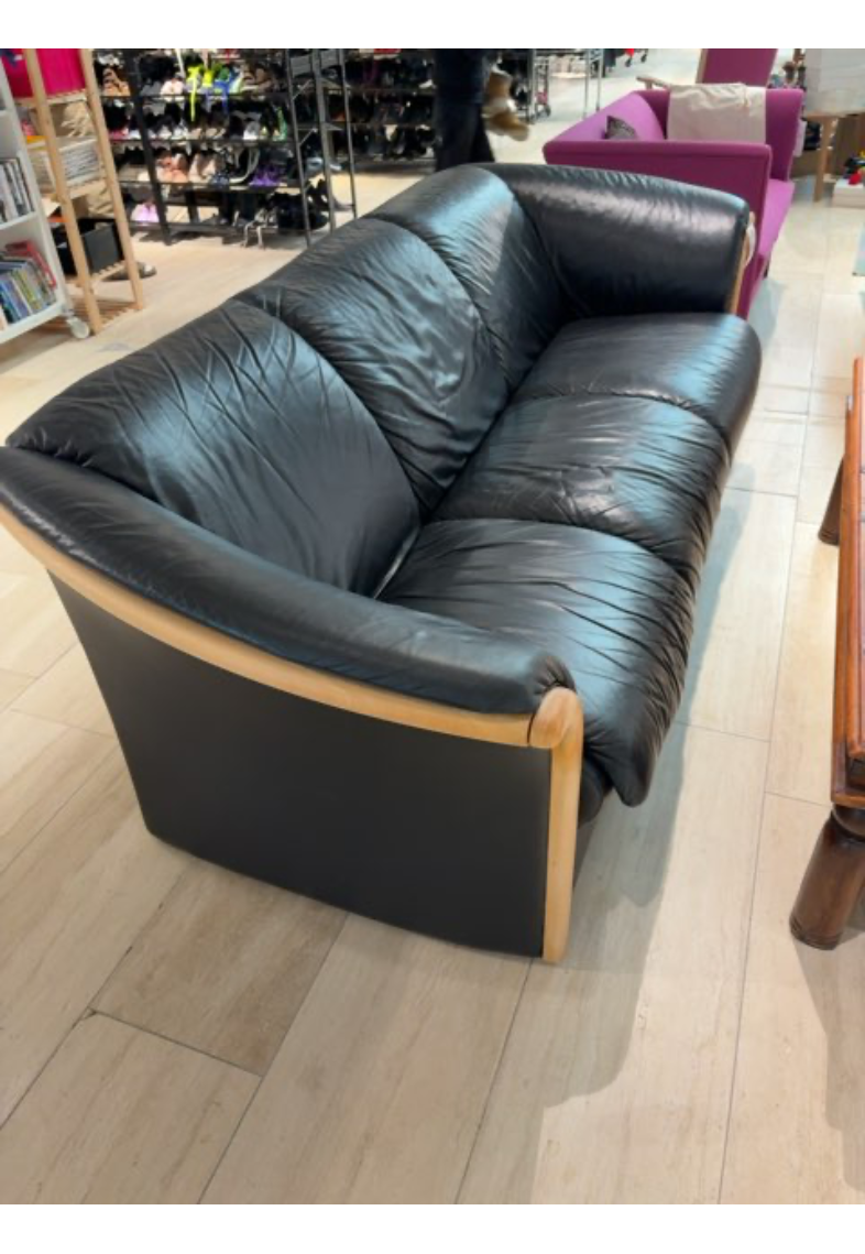 Sort læder sofa